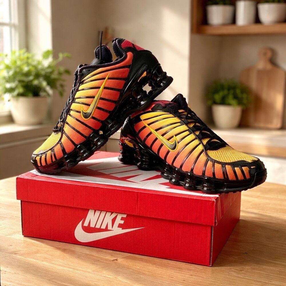 Nike Shox TL ‘Sunrise’ Black Amarillo Red AV3595-004 Men’s 10, Women’s 11.5 OG